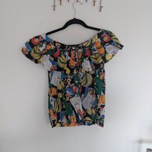 J. Crew Tropical Off-the-Shoulder Top Size 0